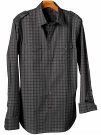 Classic fit stretch-cotton plaid shirt
