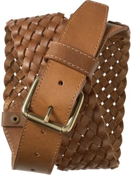Woven leather belt
