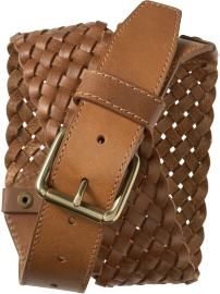 Woven leather belt