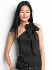 BR Monogram asymetrical bow top