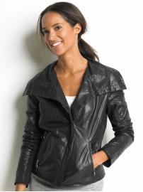 BR Monogram peak-collar leather jacket