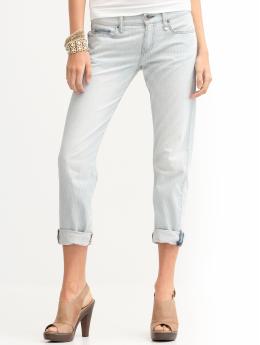 Heritage railroad stripe cropped boyfriend jean