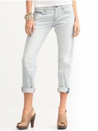 Heritage railroad stripe cropped boyfriend jean