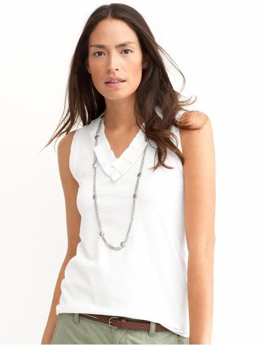 Banana Republic Sleeveless pleated v-neck
