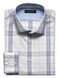 Slim fit non-iron wide-plaid shirt