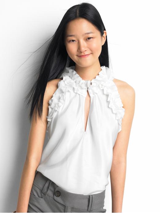 Banana Republic Tall racerback ruffle tank