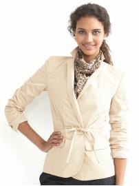 Cotton belted blazer