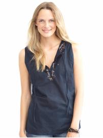 Beaded tie-neck tank