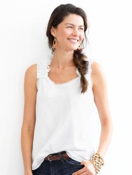 Raw edge ruffle top Raw edge ruffle top