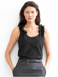Raw edge ruffle top