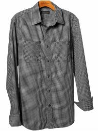Fine-check shirt