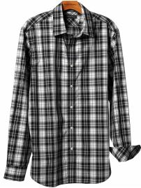 Slim fit cotton plaid shirt