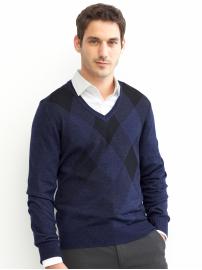BR Monogram argyle wool/silk sweater