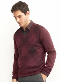 BR Monogram argyle wool/silk sweater