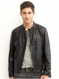 BR Monogram leather motorcycle jacket