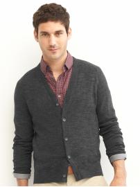 Heathered cotton cardigan
