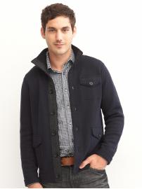 Full-button trimmed sweater
