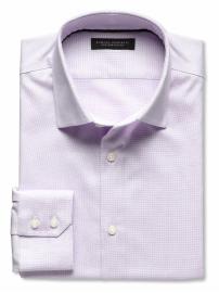 Slim fit non-iron textured solid shirt