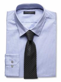 Slim fit micro-check shirt