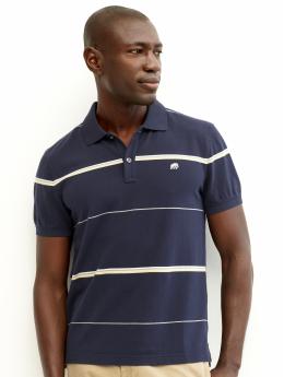 Striped branded polo