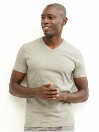 Cotton heathered v-neck tee