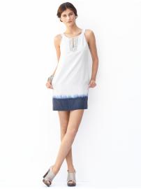 Silk embroidered dip dye dress