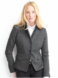 Double knit charcoal melange jacket