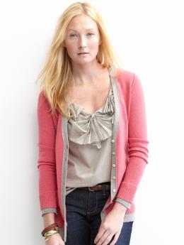 Contrast trim cardi
