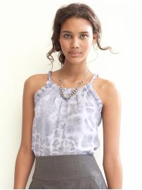 Silk geo print top