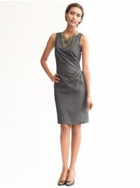 Sleeveless gathered sheath