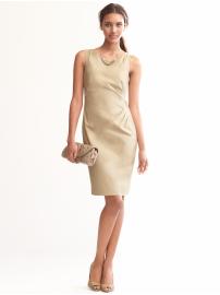 Sleeveless gathered sheath