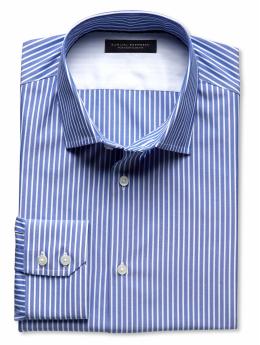Slim fit non-iron bar-stripe shirt