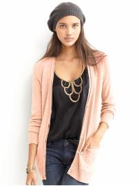 Tall hidden placket cardigan