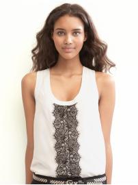 Tall silk lace-front shell
