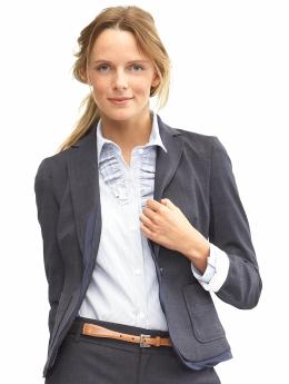 Petite lightweight wool navy textured blazer