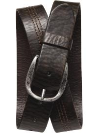Stitched leather belt