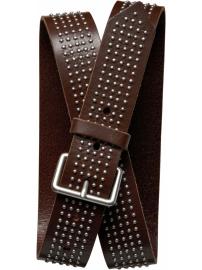 Stippled leather belt