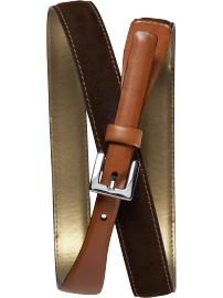 Suede and leather tapered belt