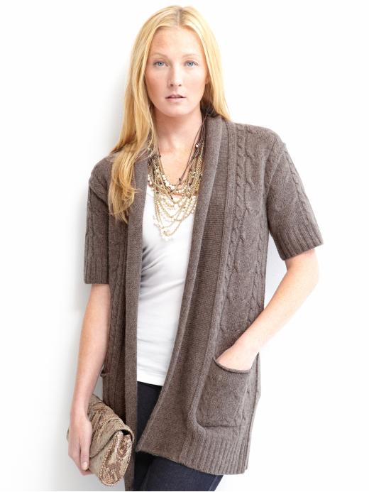 Banana Republic Short-sleeve cozy cable cardigan