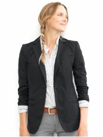 Petite cotton boyfriend blazer