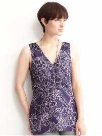 Silk floral print v-neck