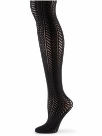 Chevron pointelle tight