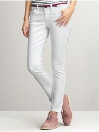 White ankle zip crop