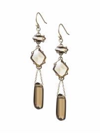 Smoky gems earring