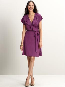 Short-sleeve ruffle wrap dress from bananarepublic.gap.com