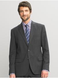 Tailored fit Italian wool charcoal check suit blazer