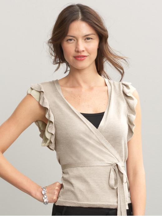 Banana Republic BR Monogram Metallic Wrap Cardigan