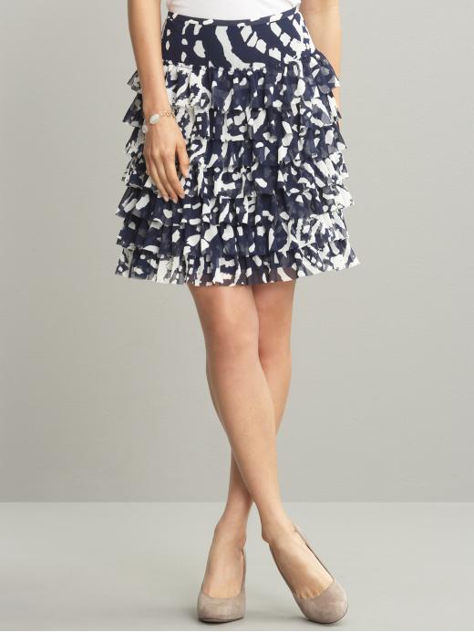 Banana Republic Printed Ruffle Tier Skirt