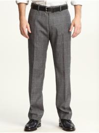 Slim fit grey check wool trouser