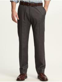 Slim fit beige checkered wool trouser